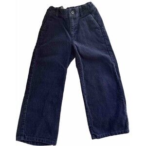 Janie & Jack Navy Blue Corduroy Pants Boys Sz 4 Holiday Preppy Adjustable Waist